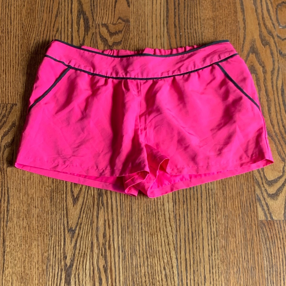 Pink with black trim shorts with pockets medium